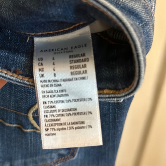 AE Size 4R Super Hi-Rise Jegging Crop Destroyed Medium Wash - Picture 5 of 5